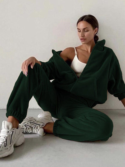 Sport Outfits- Sweatpants and Zip-Up Hoodie 2-Piece Sport Outfit- - IndioGear Clothing and Gear