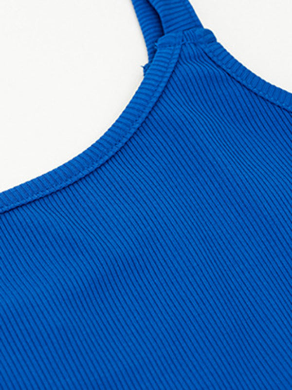 Sporty Dresses- Athletic Smocked Waist Cami Sport Dress for Summer Adventures- - IndioGear Fashion and Gear