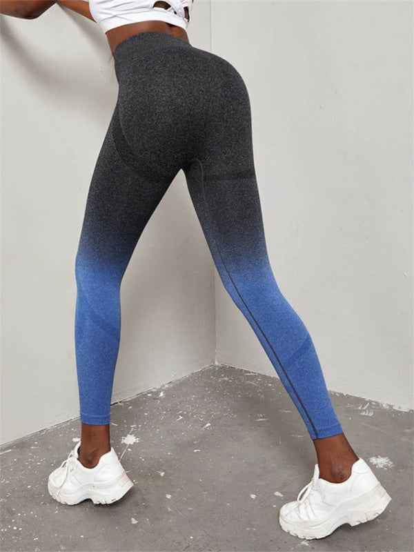 Sporty Pants- Gradient Seamless High Waist Butt Lifting Yoga Pants- - IndioGear Fashion and Gear