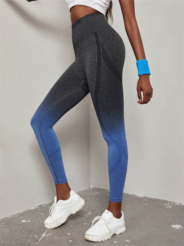 Sporty Pants- Gradient Seamless High Waist Butt Lifting Yoga Pants- - IndioGear Fashion and Gear