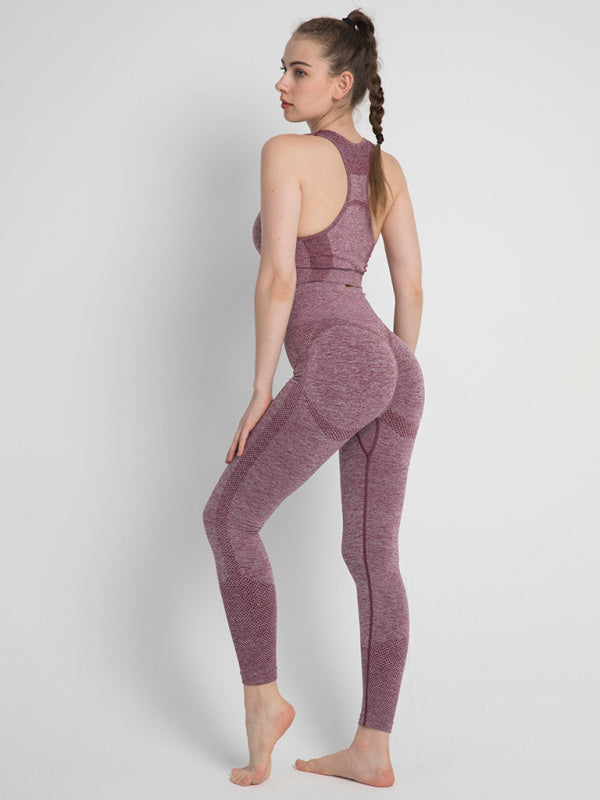 Sporty Set- Gradient Butt Lifting Leggings + Racerback Tank Top- - IndioGear Fashion and Gear