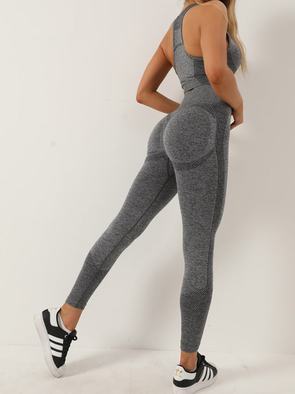 Sporty Set- Gradient Butt Lifting Leggings + Racerback Tank Top- - IndioGear Fashion and Gear