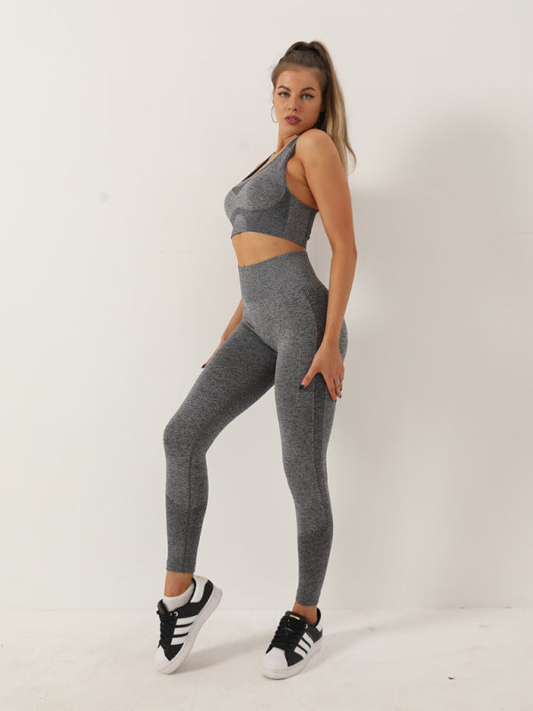 Sporty Set- Gradient Butt Lifting Leggings + Racerback Tank Top- - IndioGear Fashion and Gear