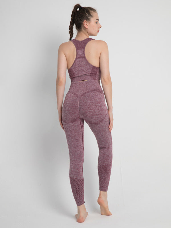 Sporty Set- Gradient Butt Lifting Leggings + Racerback Tank Top- - IndioGear Fashion and Gear