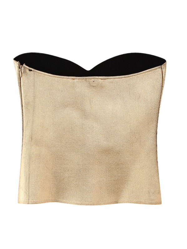 Strapless Top- Glamorous Crop Top - Strapless Blouse- - Pekosa Women Clothing