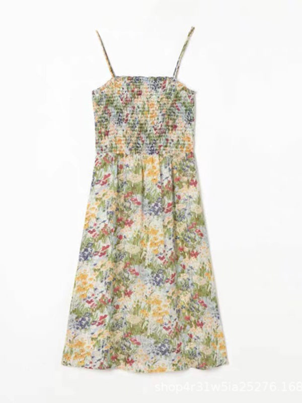 Sundress- Spring Floral Sundress with Tie-Shoulder- Floral- IndioGear Clothing and Gear