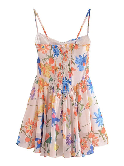 Elegant Summer Cami Fit and Flare Drop Waist Dress