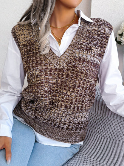 Sweater Vests- Knitted V Neck Sweater Vest - Knitwear Slipover- - IndioGear Fashion and Gear