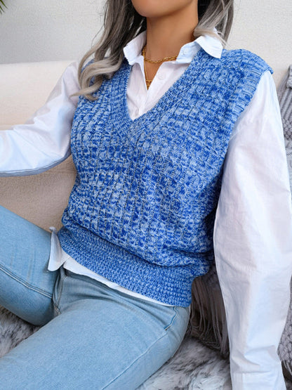 Sweater Vests- Knitted V Neck Sweater Vest - Knitwear Slipover- - IndioGear Fashion and Gear