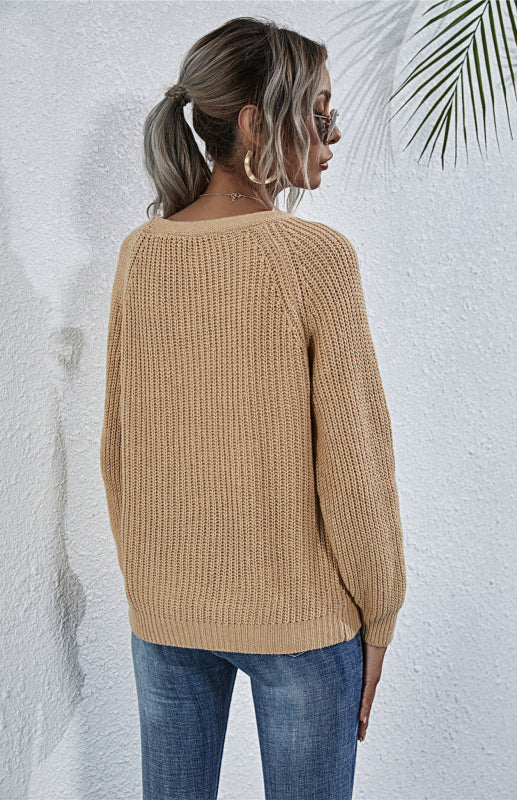 Sweaters & Cardigans- Wool Balloon Sleeve Cardigan - Oversized Sweater- - IndioGear Fashion and Gear