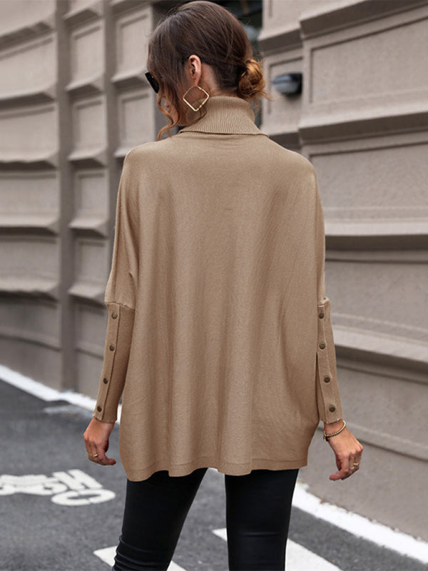 Sweaters- Casual Elegance: Cozy Oversized Dolman Sleeve Knit Sweater- - IndioGear Clothing and Gear