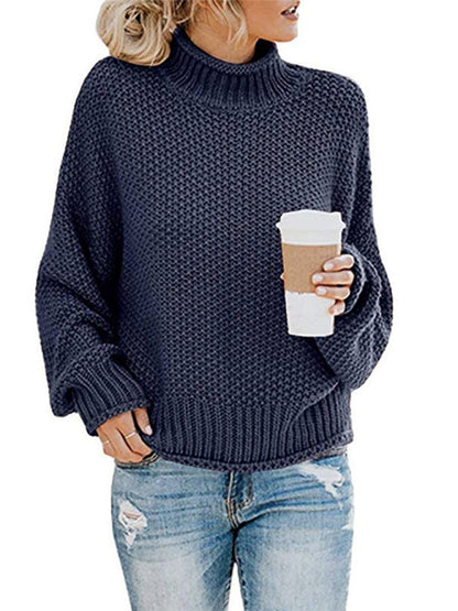 Sweaters- Cold-Proof Turtleneck Oversized Sweater Jumper- Champlain color- IndioGear Clothing and Gear