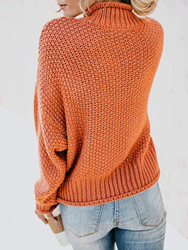 Sweaters- Cold-Proof Turtleneck Oversized Sweater Jumper- - IndioGear Clothing and Gear