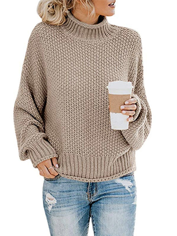 Sweaters- Cold-Proof Turtleneck Oversized Sweater Jumper- - IndioGear Clothing and Gear