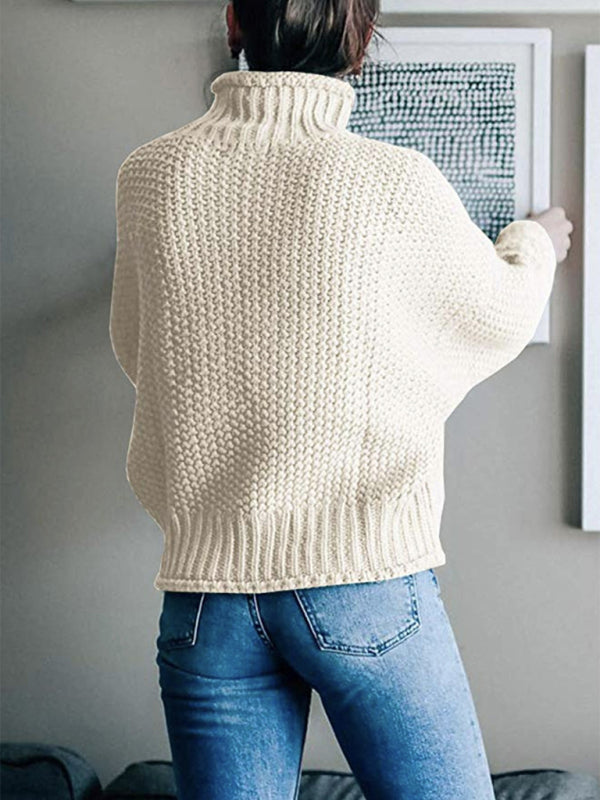 Sweaters- Cold-Proof Turtleneck Oversized Sweater Jumper- - IndioGear Clothing and Gear