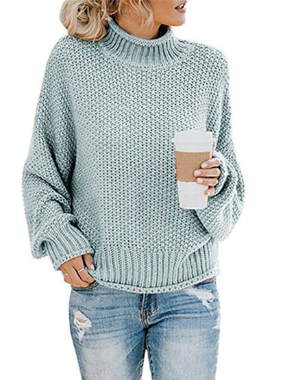 Sweaters- Cold-Proof Turtleneck Oversized Sweater Jumper- - IndioGear Clothing and Gear