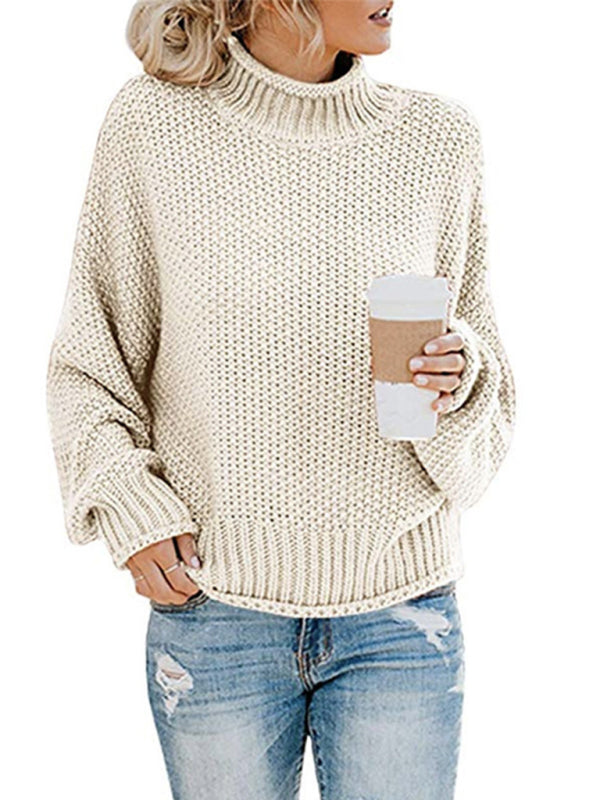 Sweaters- Cold-Proof Turtleneck Oversized Sweater Jumper- - IndioGear Clothing and Gear