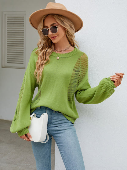 Sweaters- Contemporary Knitwear: Mesh Side Sweater - Perfect for Any Occasion!- - IndioGear Fashion and Gear