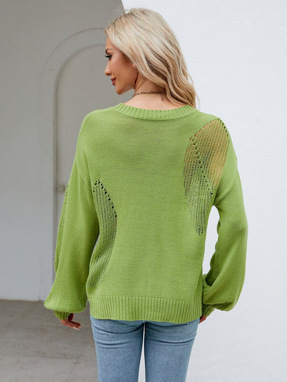 Sweaters- Contemporary Knitwear: Mesh Side Sweater - Perfect for Any Occasion!- - IndioGear Fashion and Gear