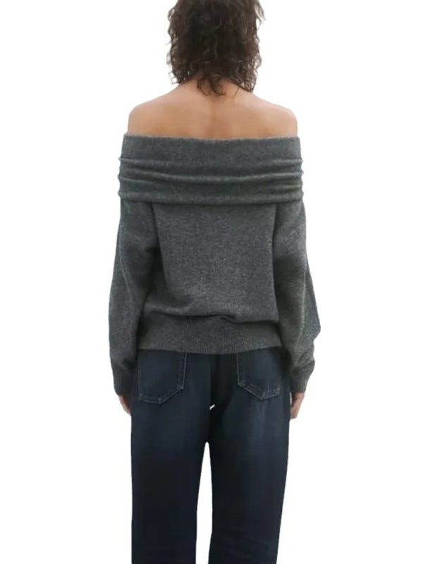 Sweaters-Knitwear Top | Off-Shoulder Sweater-Pekosa Women Clothing