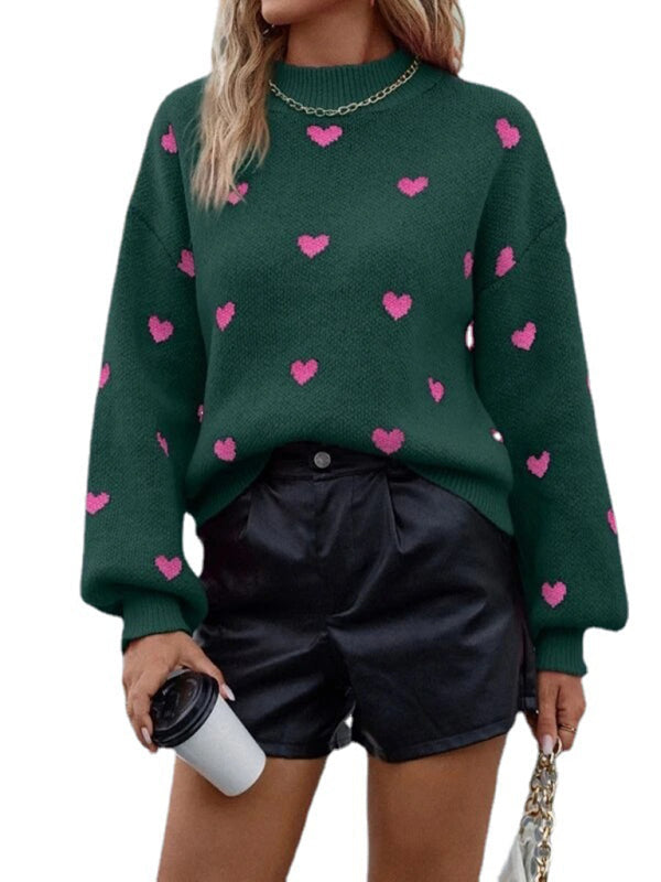 Sweaters-Love-Themed Valentine’s Day Sweater | Cozy Romantic Jumper-Pekosa Women Clothing