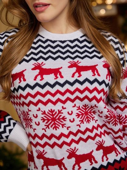 Sweaters- Reindeer Unisex Christmas Sweater for the Holiday Season- - IndioGear Clothing and Gear