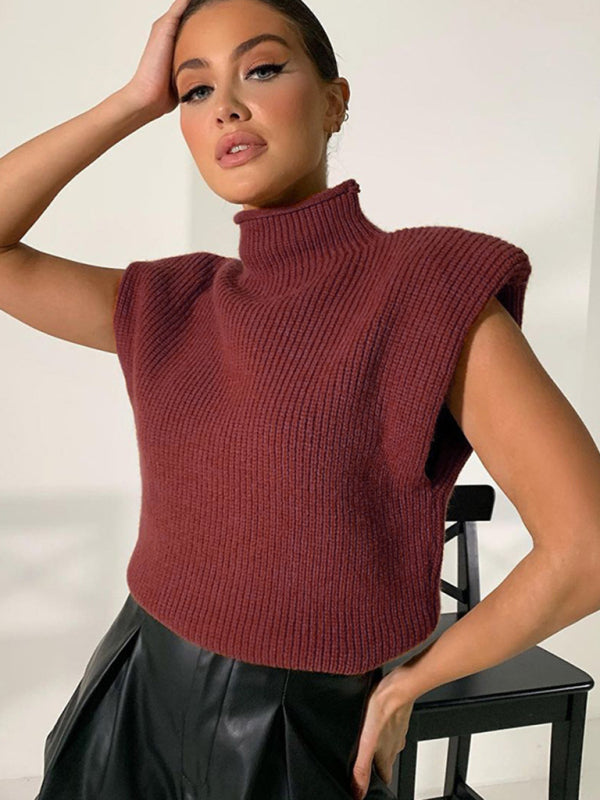 Solid Knitted Turtleneck Dolman Cap Sleeve Sweater Top | Sweaters | Pekosa Women Clothing