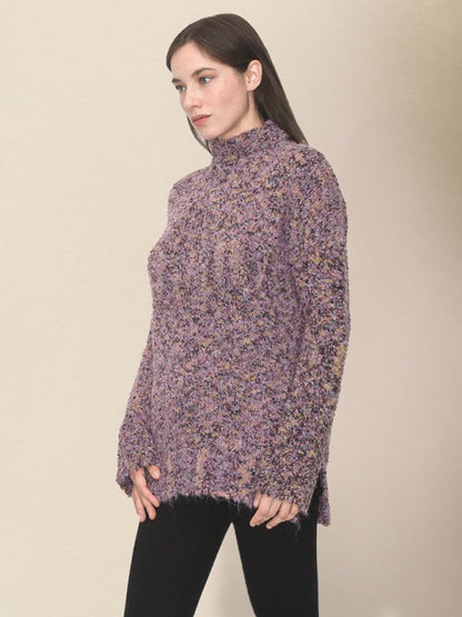 Sweaters- Spackled Turtleneck Wool Blend Sweater- - IndioGear Clothing and Gear