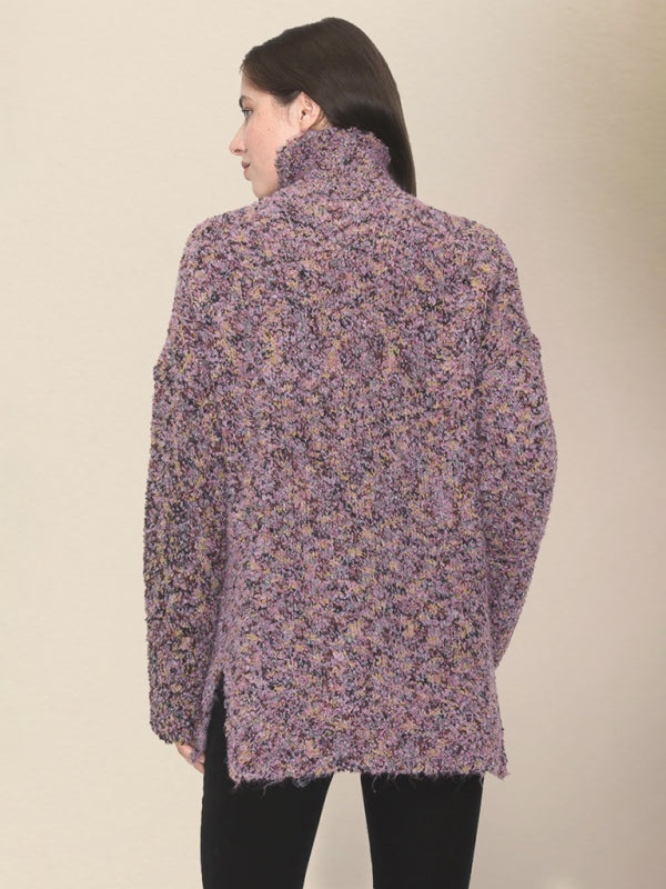 Sweaters- Spackled Turtleneck Wool Blend Sweater- - IndioGear Clothing and Gear