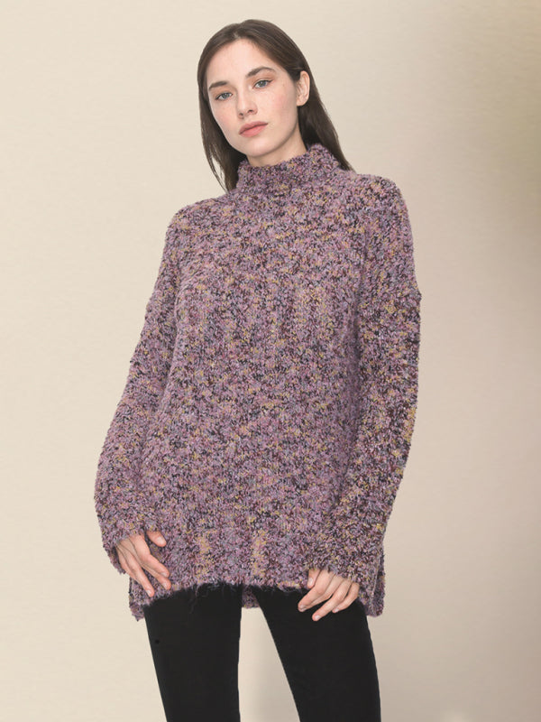 Sweaters- Spackled Turtleneck Wool Blend Sweater- - IndioGear Clothing and Gear