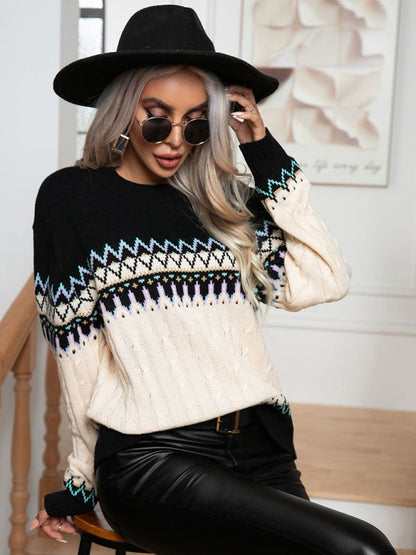 Sweaters- Timeless Elegant Fair Isle Sweater for Fall/Winter- - IndioGear Clothing and Gear