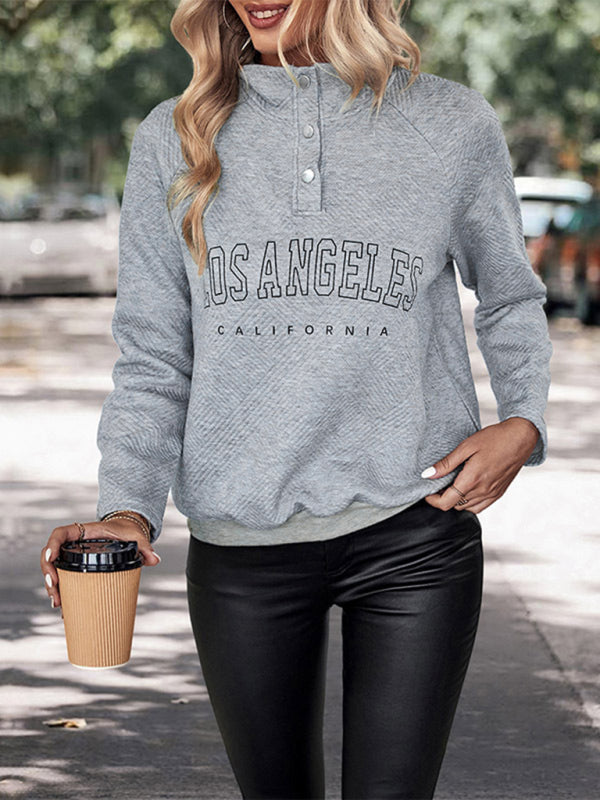 Sweatshirts- Sportswear High Neck Half-Button Sweatshirt- Misty grey- IndioGear Clothing and Gear