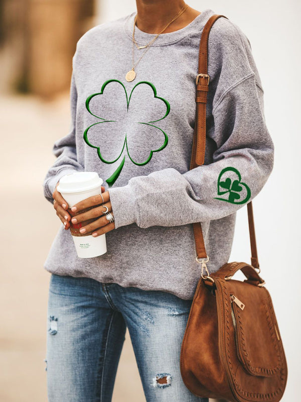 Sweatshirts- Women's St. Patrick's Day Lucky Print Sweatshirt- - IndioGear Fashion and Gear