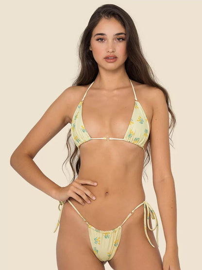 Swimwear- Brazilian 2 Piece Swimwear - Tie-Side Bikini & Triangle Bra- Pattern5- IndioGear Fashion and Gear