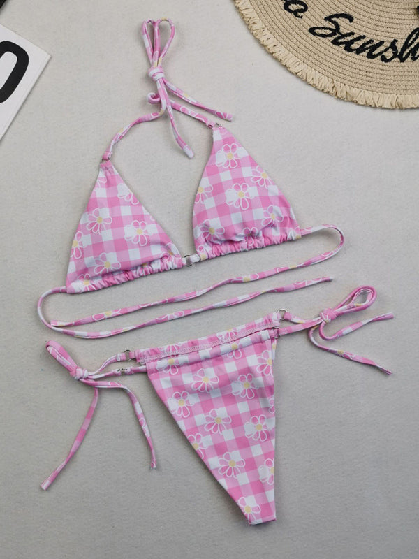 Swimwear- Brazilian 2 Piece Swimwear - Tie-Side Bikini & Triangle Bra- - IndioGear Fashion and Gear