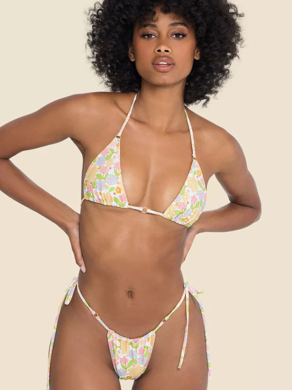 Swimwear- Brazilian 2 Piece Swimwear - Tie-Side Bikini & Triangle Bra- Pattern2- IndioGear Fashion and Gear