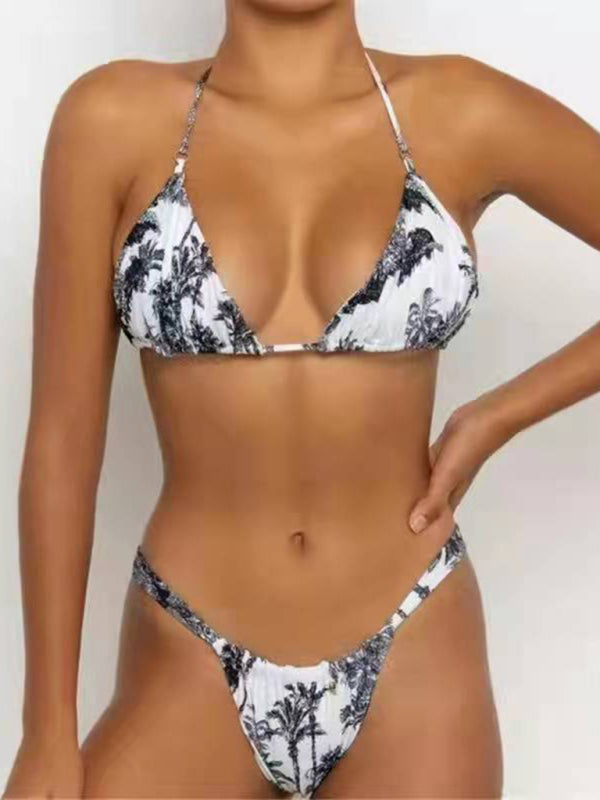 Swimwear- Essential 2 Piece Solid Swimwear - Wireless Bra and Bikini- Black- IndioGear Fashion and Gear