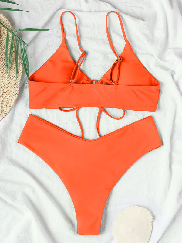 Swimwear- Leisure Bliss: 2 Piece Bikini Set - Stylish Swimwear for Women- - IndioGear Fashion and Gear