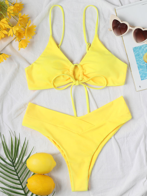 Swimwear- Leisure Bliss: 2 Piece Bikini Set - Stylish Swimwear for Women- - IndioGear Fashion and Gear