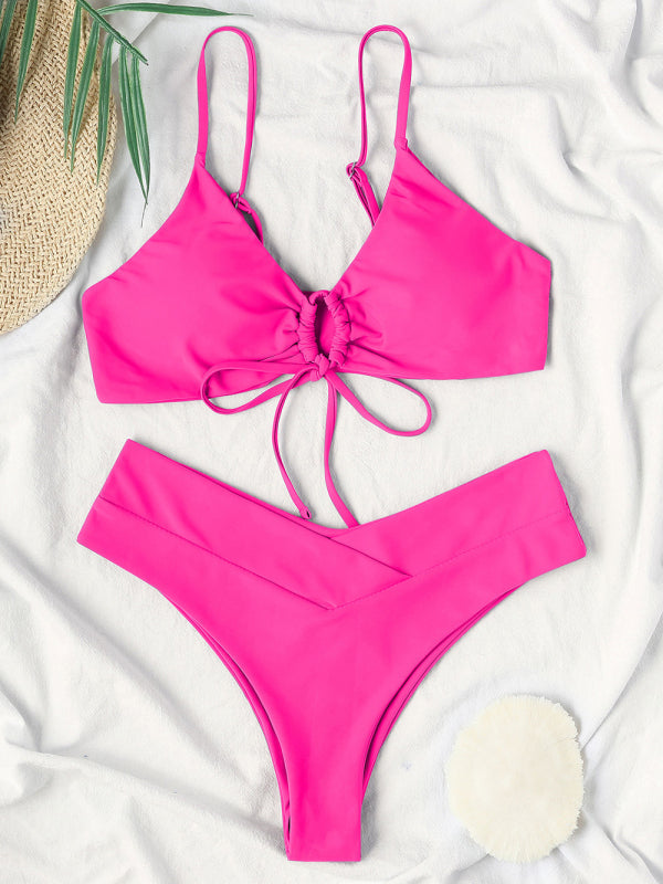 Swimwear- Leisure Bliss: 2 Piece Bikini Set - Stylish Swimwear for Women- - IndioGear Fashion and Gear