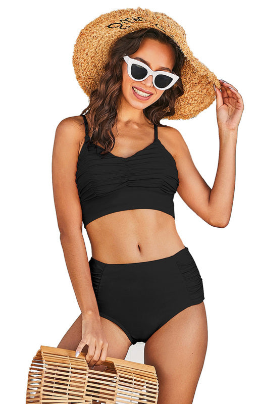 Swimwear- Sporty Chic: Versatile High Waist Tankini Swimsuit for Any Occasion- - IndioGear Fashion and Gear