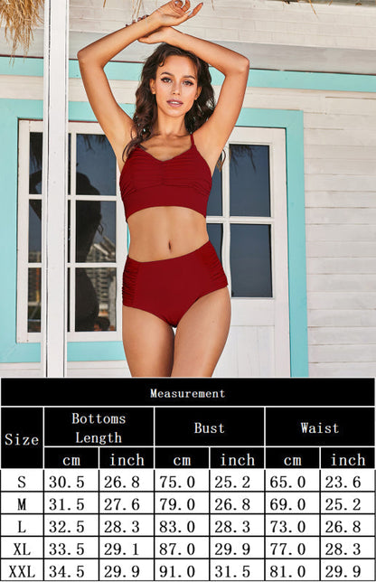 Swimwear- Sporty Chic: Versatile High Waist Tankini Swimsuit for Any Occasion- - IndioGear Fashion and Gear