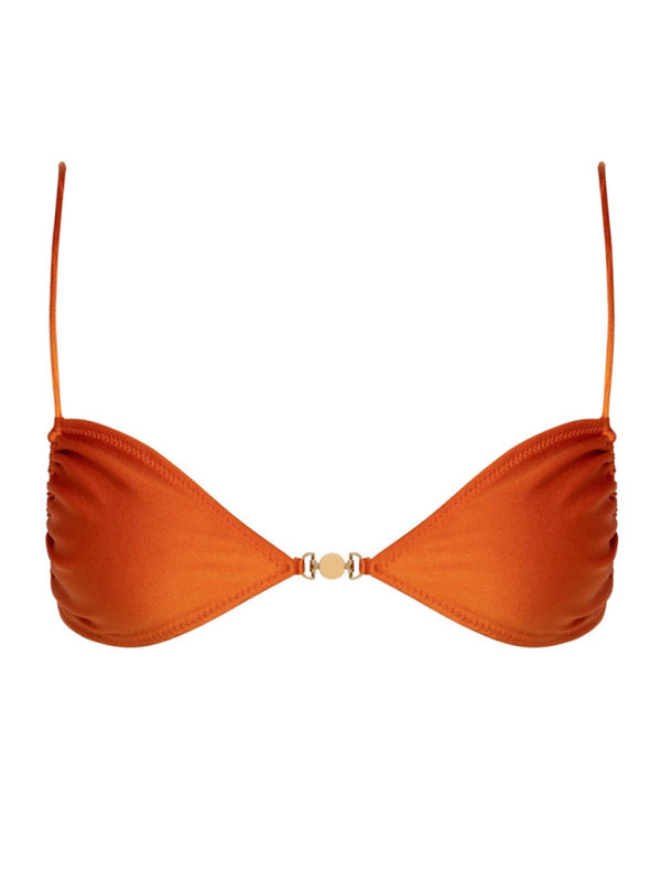 Swimwear- Tropical Wireless Bra and Thongs in a Solid Brazilian 2-Piece Swimwear- - IndioGear Clothing and Gear