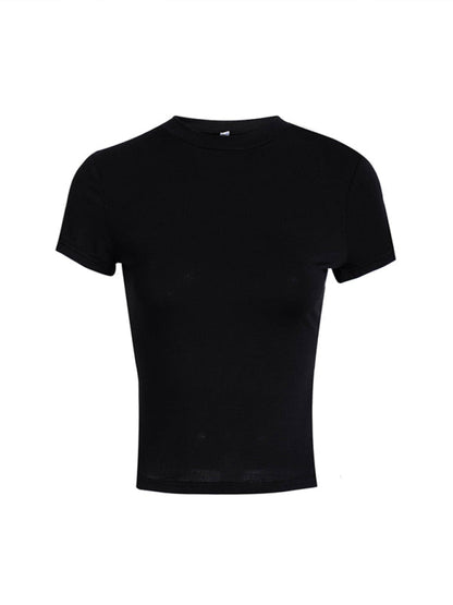 T-Shirts- Essential Women's Crew Neck Fitted Tee with Short Sleeves- - IndioGear Fashion and Gear