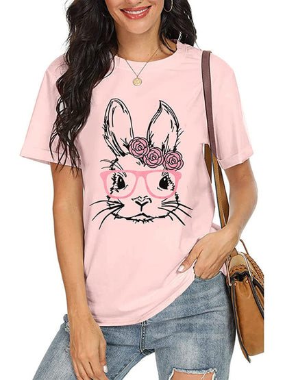 Tees- Easter Holly Week in a Women's Mama Bunny Tee- Pink- IndioGear Fashion and Gear