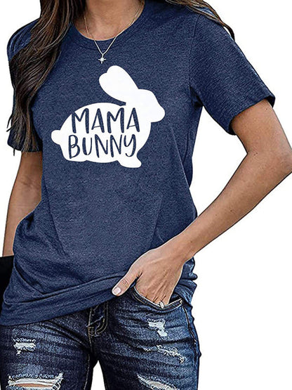 Tees- Easter Holly Week in a Women's Mama Bunny Tee- Champlain color- IndioGear Fashion and Gear