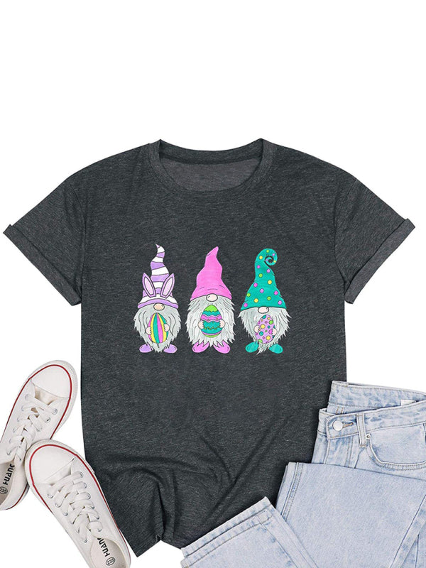 Tees- Easter Holly Week in a Women's Mama Bunny Tee- Dark Gray- IndioGear Fashion and Gear