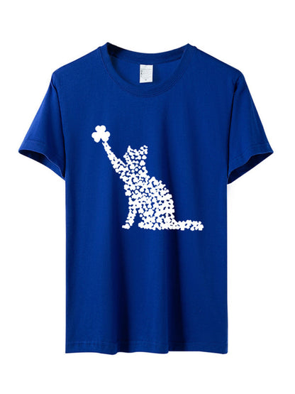 Tees- Women's St. Paddy's Day Luck Tee- Royal blue- IndioGear Fashion and Gear