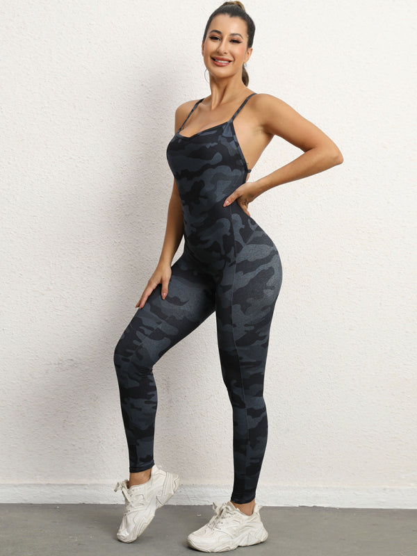 Tight Pantsuits- Solid Butt Lifting Tight Jumpsuit Unitard- - IndioGear Fashion and Gear