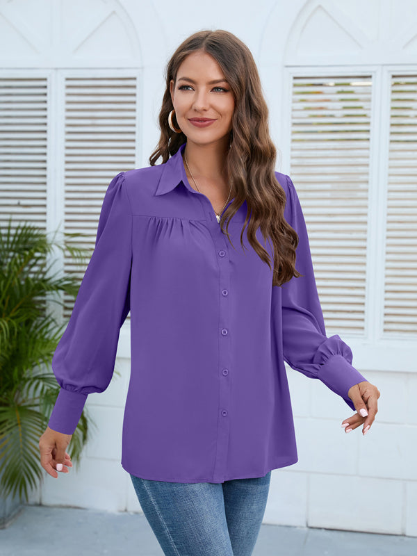 Top- Boho Chic with Puff Long sleeves Shirt - Women's Top- - IndioGear Fashion and Gear